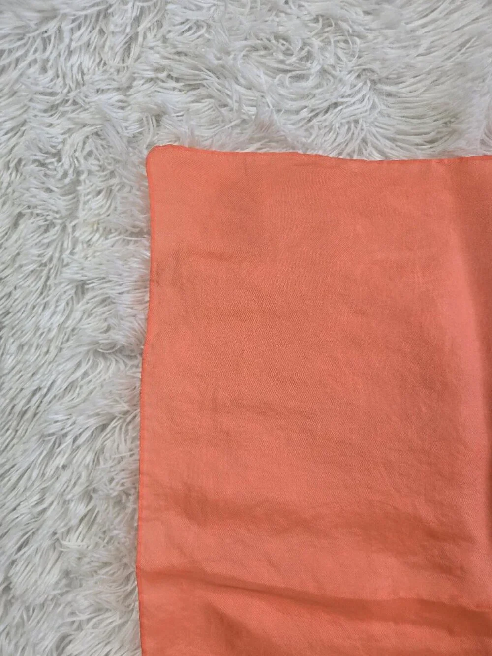Unbranded Square Scarf Coral Color Silk Simple Classic Gifts Everyday Monochrome